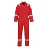 ცეცხლგამძლე სამუშაო კომბინიზონი შუქამრეკლებით PORTWEST FR21RER წითელი M