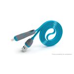 USB კაბელი PINENG PN-301 Speed & Data Charging Cable 2 in 1 USB 3.0 Lightning / MicroUSB 1 მ Blue