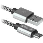 USB კაბელი DEFENDER 87803 USB08-03T PRO USB2.0  AM-MicroBM 1 მ თეთრი