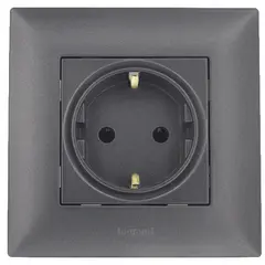 Power socket no frame grounded Legrand 768314 1 sectional black