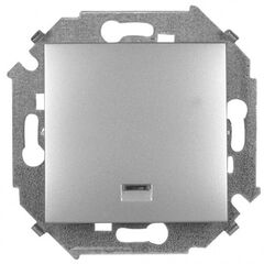 Switch without frame Simon 15 1591104-033 1 key with illumination aluminum