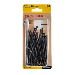 Screw 4.2x70 mm on wood Koelner 60 pcs B-FT4270 shiny