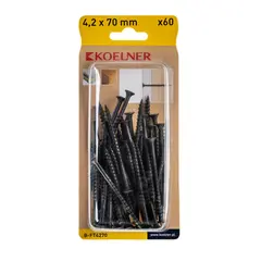 Шуруп для Г-К/Л 4,2x70 мм по дереву Koelner  60 шт B-FT4270  блист