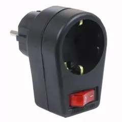 Adapter Almera Schuko with black switch