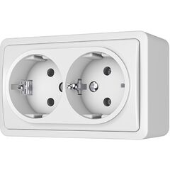 Розетка с заземлением Vilma Style Plus SL+250 RP16-021 ww 2 местная белая