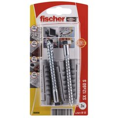 დიუბელი სჭვალით ექვსწახნაგა თავაკით Fischer SX12x60 S 3 ც 90896