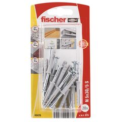 დიუბელი სჭვალით გაყოფილი თავით Fischer N5x30/5 S 20 ც 45476