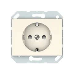 Розетка без рамки с заземлением со шторками Vilma RP16-002-22 iv 1 местная слоновая кость