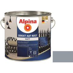 ემალი ანტიკოროზიული Alpina Direkt Auf Rost Matt მოვერცხლისფრო ნაცრისფერი 2.5 ლ