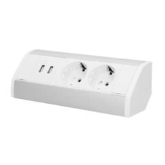 Desktop extension cord ORNO 2x1.8m 2xUSB Schuko 9003/W-G