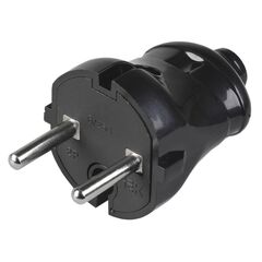 Plug straight IEK 6А black