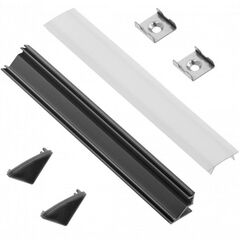 Profile kit GLAX GTV LED strip 2m matt angle black