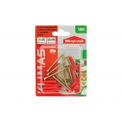 Universal dowel with screw Wkret-met BSFXP-05025045 14pc.