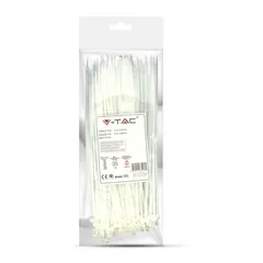 Стяжка V-TAC 2.5 200мм 100шт белая 11163