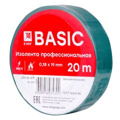 Insulation tape EKF class A green 20 m