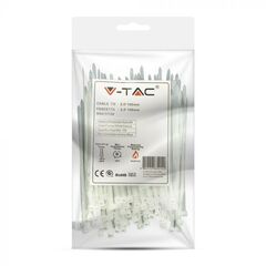 Стяжка V-TAC 2.5 100мм 100шт белая 11159