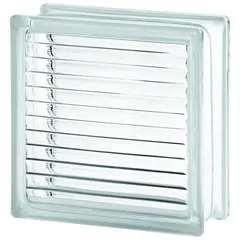 Glass brick Green Nest Clear Parallel 90thin 190x190x80 mm
