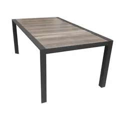 Dining table Gardenline Monarch Tile Slat Top Gunmetal 180x100x75 cm