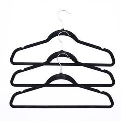 Hanger of velvet 90870 3pcs black