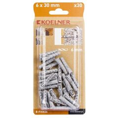 Dowel Koelner 30 pcs B-FIXK06 6x30mm blister