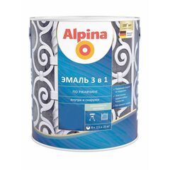 ემალი Alpina 3 in 1 RAL9005 შავი 2.5 ლ