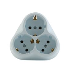 Triple recessed socket with grounding