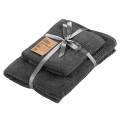 Towel set Ardesto ART2357MC 100%cotton 2pcs gray