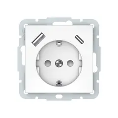 როზეტი VILMA დამიწებით 1 Schuko USB-A  Type-C თეთრი QR1000