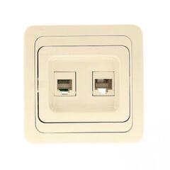 Розетка EKF RJ-45+Phone бежевая