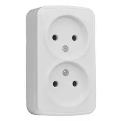 Power socket outdoor installation EKF EGR10-102-10 2 sectional white