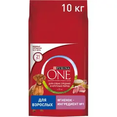 Корм для собак Purina ONE ягненок и рис 10 кг