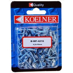 Screw for thin plates with press washer Koelner 100 pcs 4.2X16 mm B-WF-4216 shiny