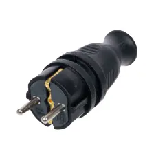 Black rubber plug ByLion KEF 16A IP44