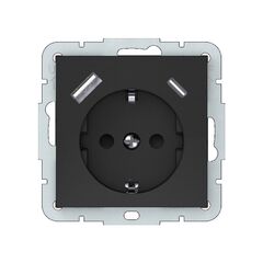 Sockets VILMA grounding 1 Schuko USB-A Type-C black QR1000