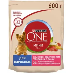Корм для собак Purina One Mini говядина 600г