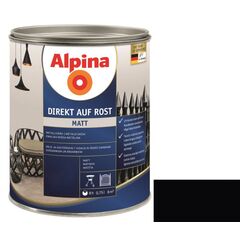 ემალი ანტიკოროზიული Alpina Direkt Auf Rost Matt შავი 0.75 ლ
