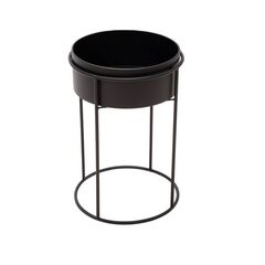 ქოთნის სადგამი რკინის Mega Collections Eton High Round Planter 28x42,5სმ შავი