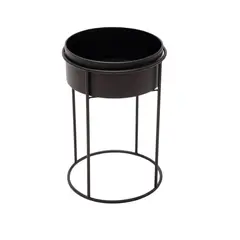 ქოთნის სადგამი რკინის Mega Collections Eton High Round Planter 28x42,5სმ შავი