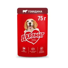 სველი საკვები ძაღლის Darling საქონლის ხორცი 75გ