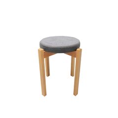 Stool "Mtkvari" wooden gray seat 39x39x46 cm