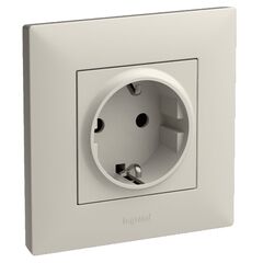 Socket no frame with grouding,ivory LEGRAND