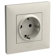 Розетка без рамки с заземлением, слоновая кость LEGRAND