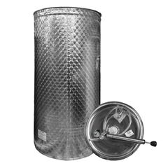 Stainless steel barrel with pneumatic crank 100 l