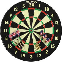 Dartboard with darts HARROWS FAMILY DART GAME BOARD
