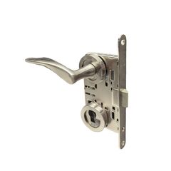 Комплект ручка и замок Besa300045 серебро
