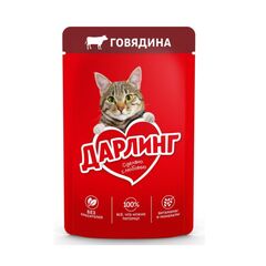 სველი საკვები კატის Darling საქონლის ხორცი 75გ