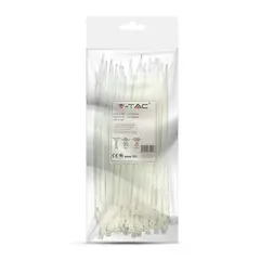 Стяжка V-TAC 3.5 200мм 100шт белая 11167