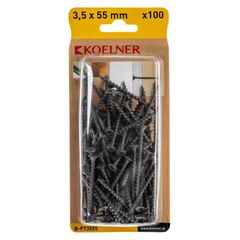 სჭვალი თაბაშირ-მუყაო 3,5x55 მმ ხე Koelner 100 ც B-FT3555  ბლისტი