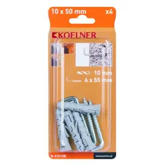 Дюбель распорный Koelner 4 шт B-FIX10K  6x55 mm блист