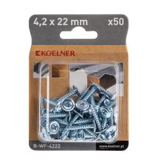 Screw for thin plates with press washer Koelner 50 pcs 4.2x22 mm B-WF-4222 shiny